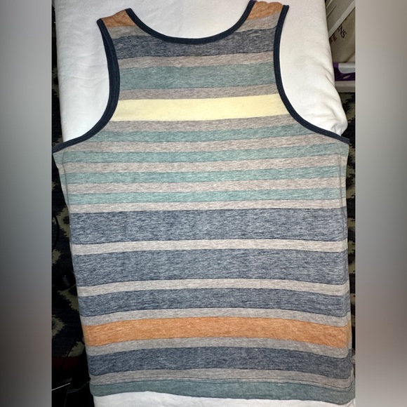 Levi’s Men’s Large Sleeveless Summer Muscle Shirt Tank Top Orange Gray Blue - Picture 2 of 4